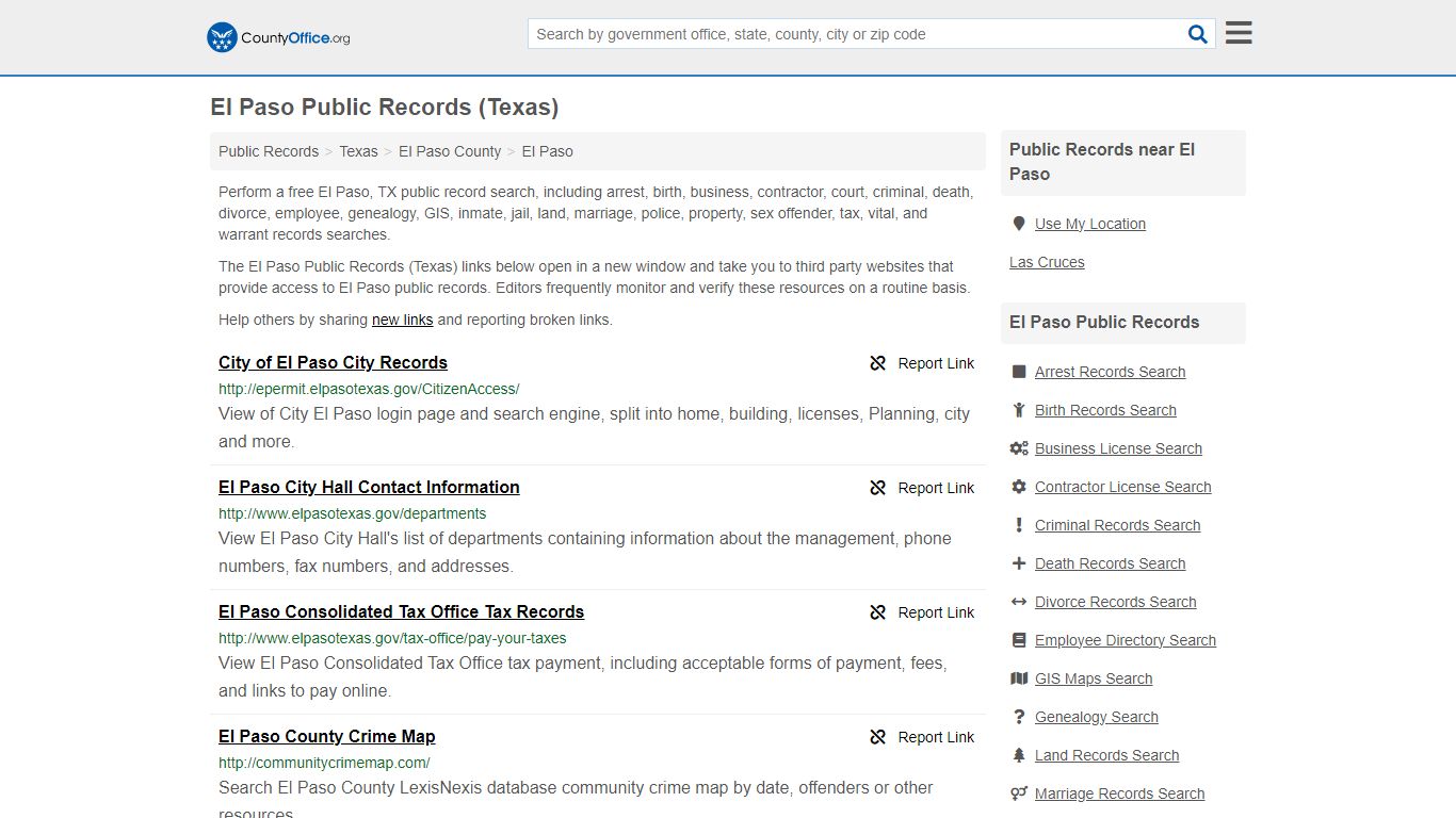 Public Records - El Paso, TX (Business, Criminal, GIS, Property & Vital ...